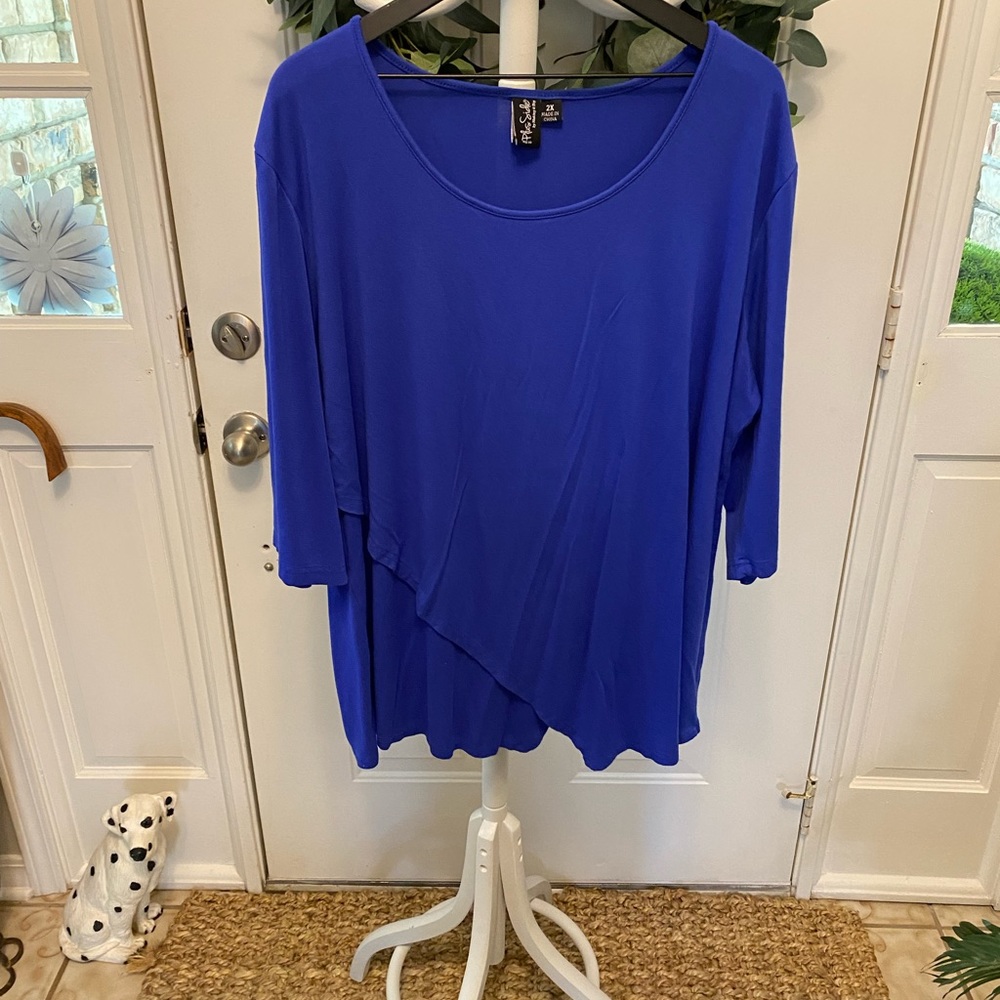 On The Plus Side Layered Longline Top Tunic 2X Oversized